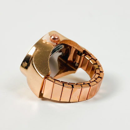Adjustable Heart Ring Watch Rose Gold