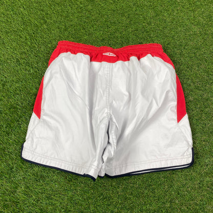 Retro Umbro England Football Shorts White Medium