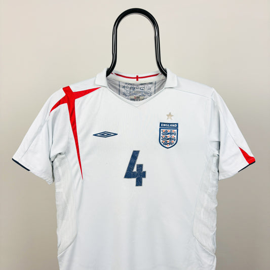 00s Umbro England Gerrard Football Shirt T-Shirt White Small/XS
