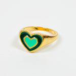 Retro Vintage Heart Ring Gold