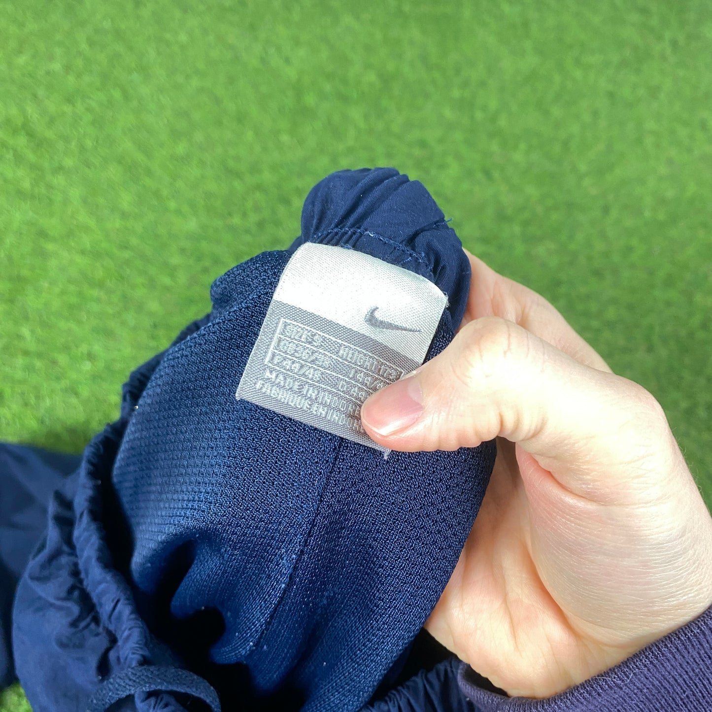 00s Nike Piping Windbreaker Jacket + Joggers Set Blue Small