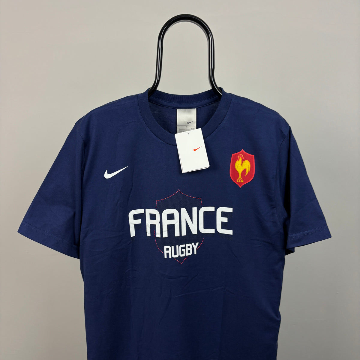 00s Nike France Rugby T-Shirt Blue Large