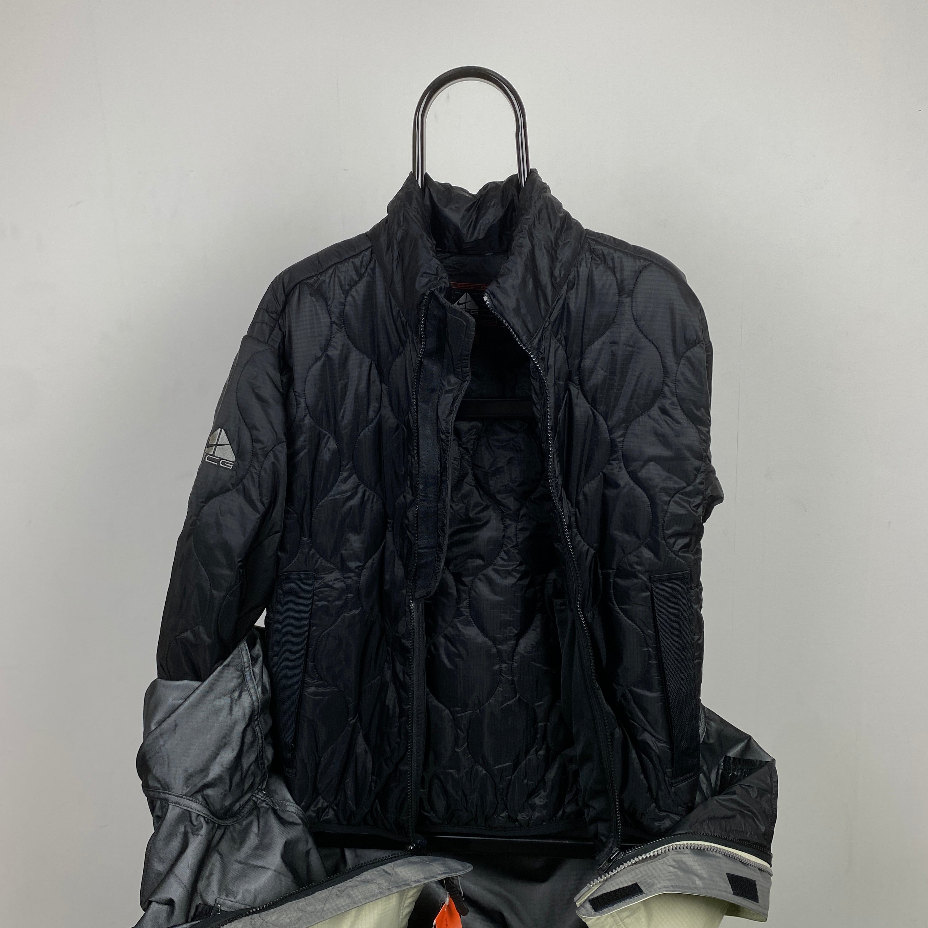 90s Nike ACG Waterproof Puffer Jacket Brown XS