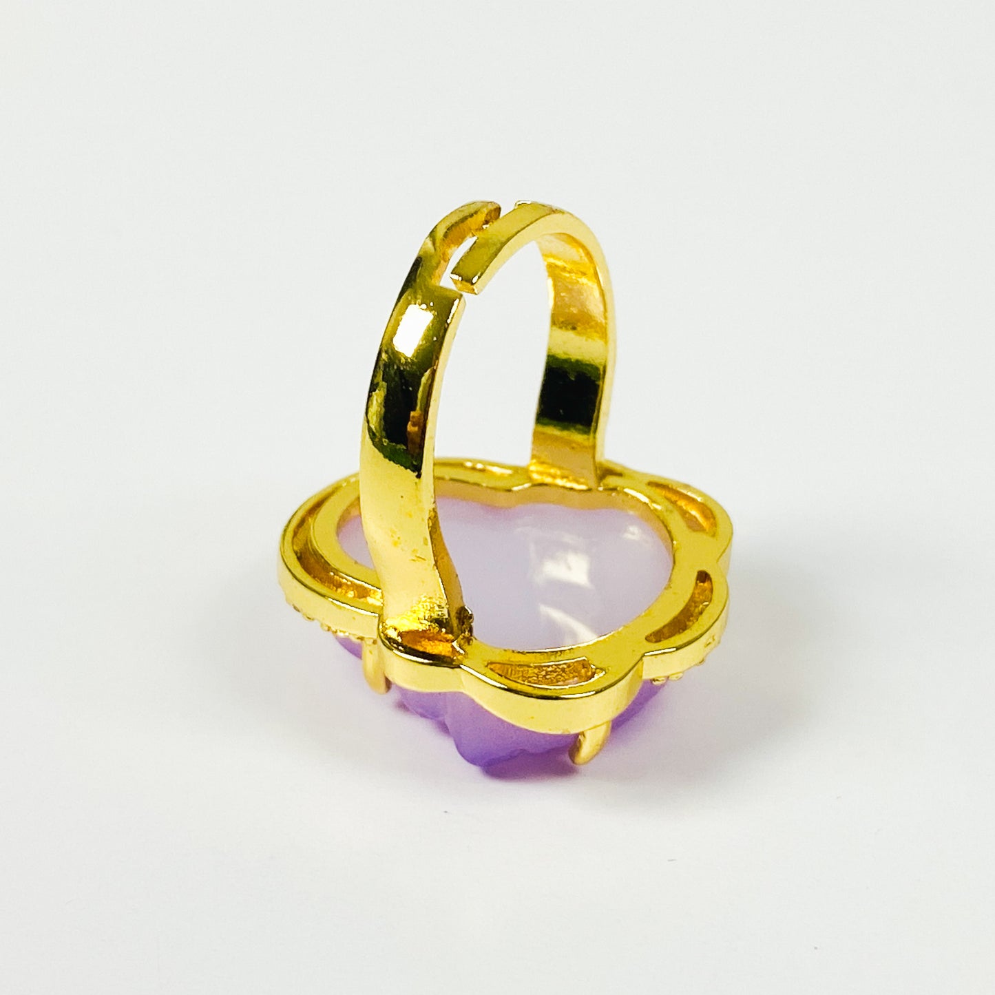 Retro Vintage Buddha Ring Gold Purple