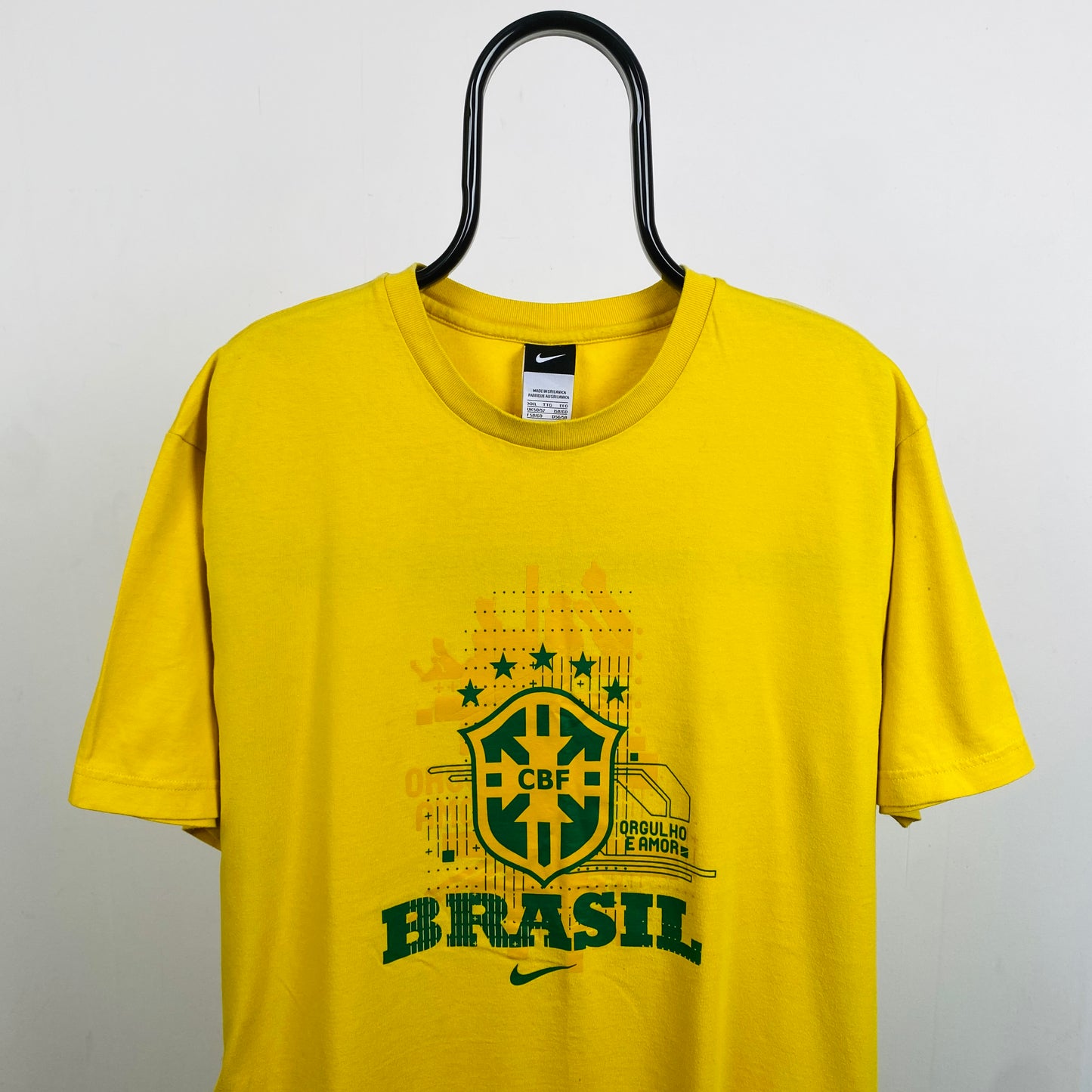 00s Nike T-Shirt Yellow XXL