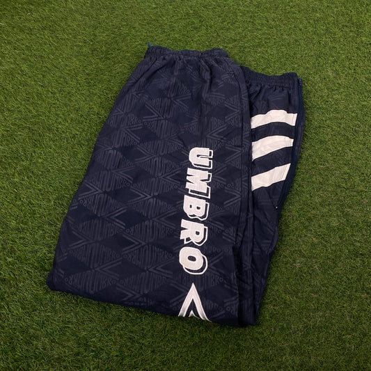 Retro 90s Umbro Track Pants Joggers Blue Large