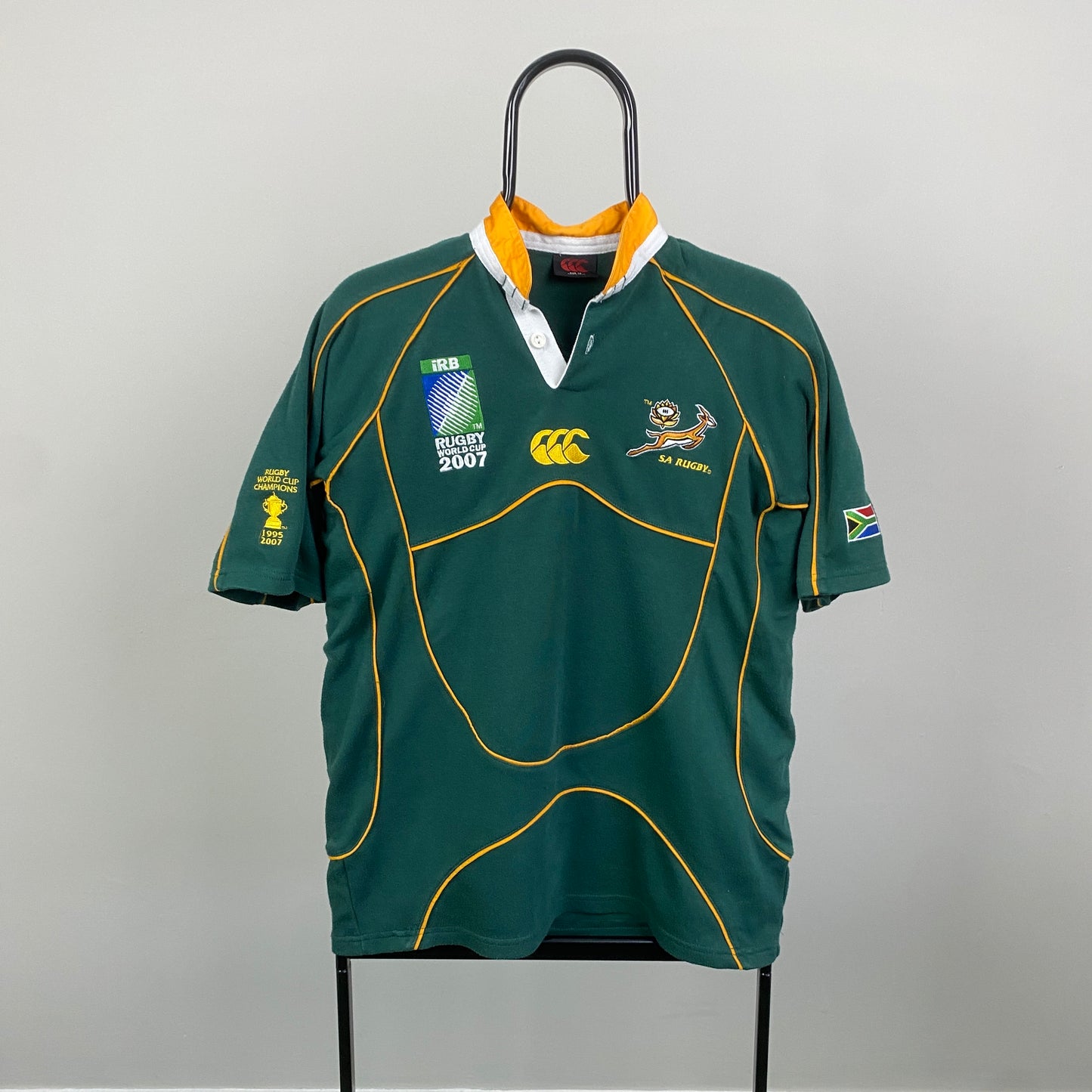 00s Canterbury South Africa Rugby Shirt T-Shirt Green XS