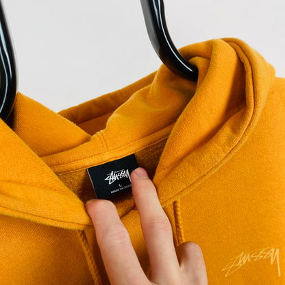 Retro 00s Stussy Hoodie Orange Large