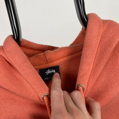 Retro 00s Stussy Hoodie Orange Large