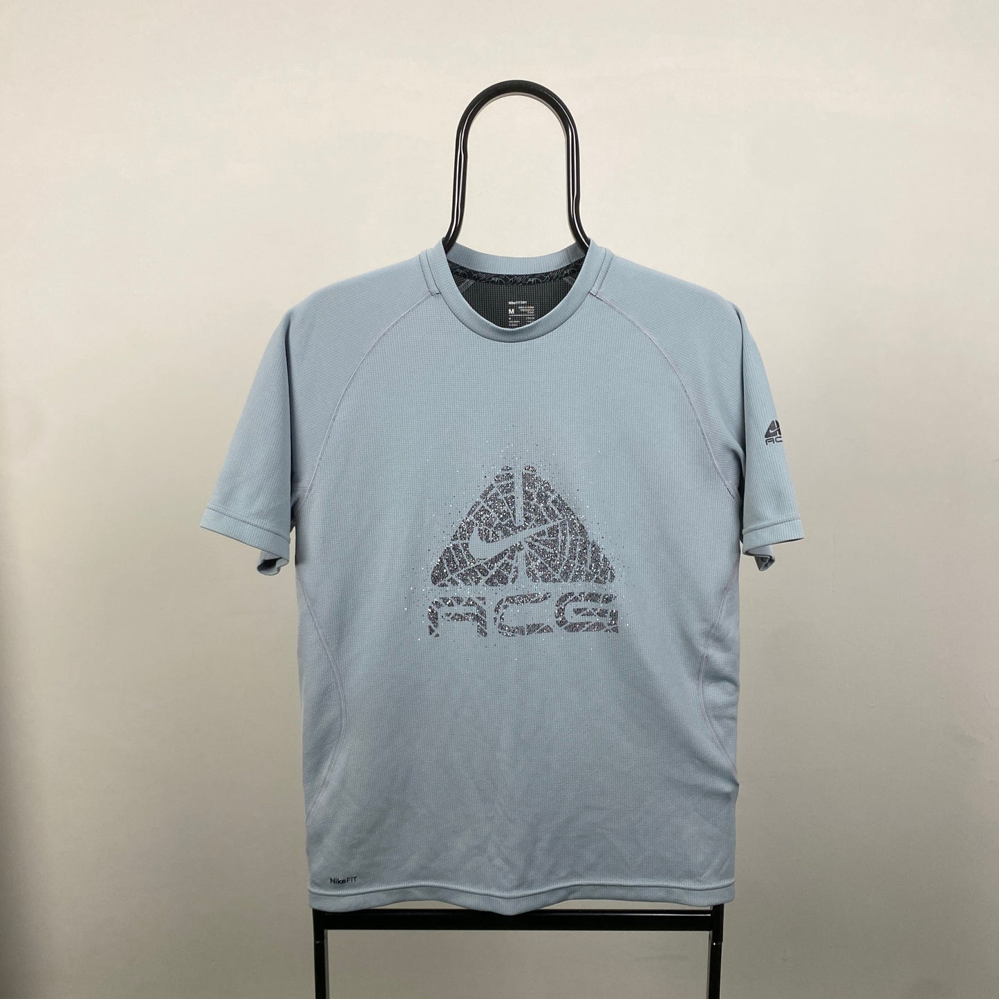 00s Nike ACG Cobweb T-Shirt Blue Medium