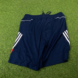 00s Adidas Nylon Football Shorts Blue XL