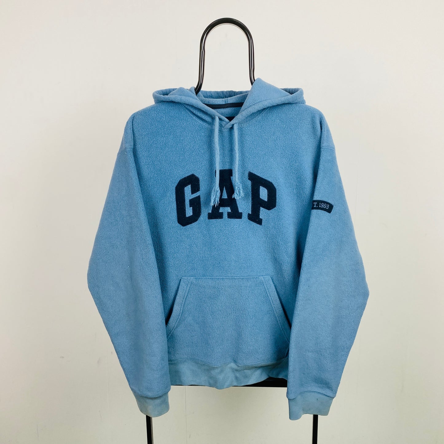 Retro Gap Fleece Hoodie Blue Medium