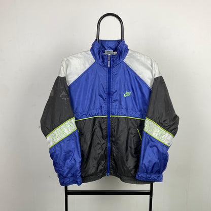 90s Nike Windbreaker Jacket Blue Large