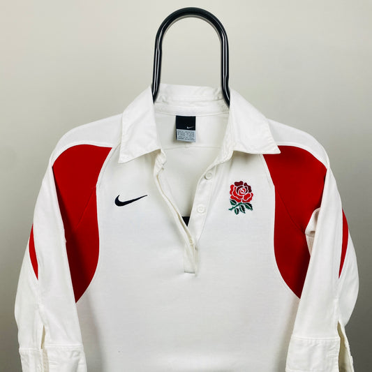 00s Nike England Rugby Sweatshirt White Womens Small