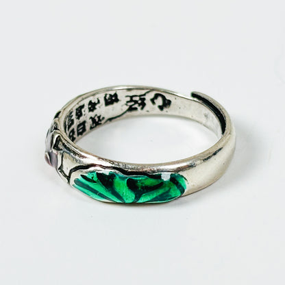 Vintage Hibiscus Ring Adjustable