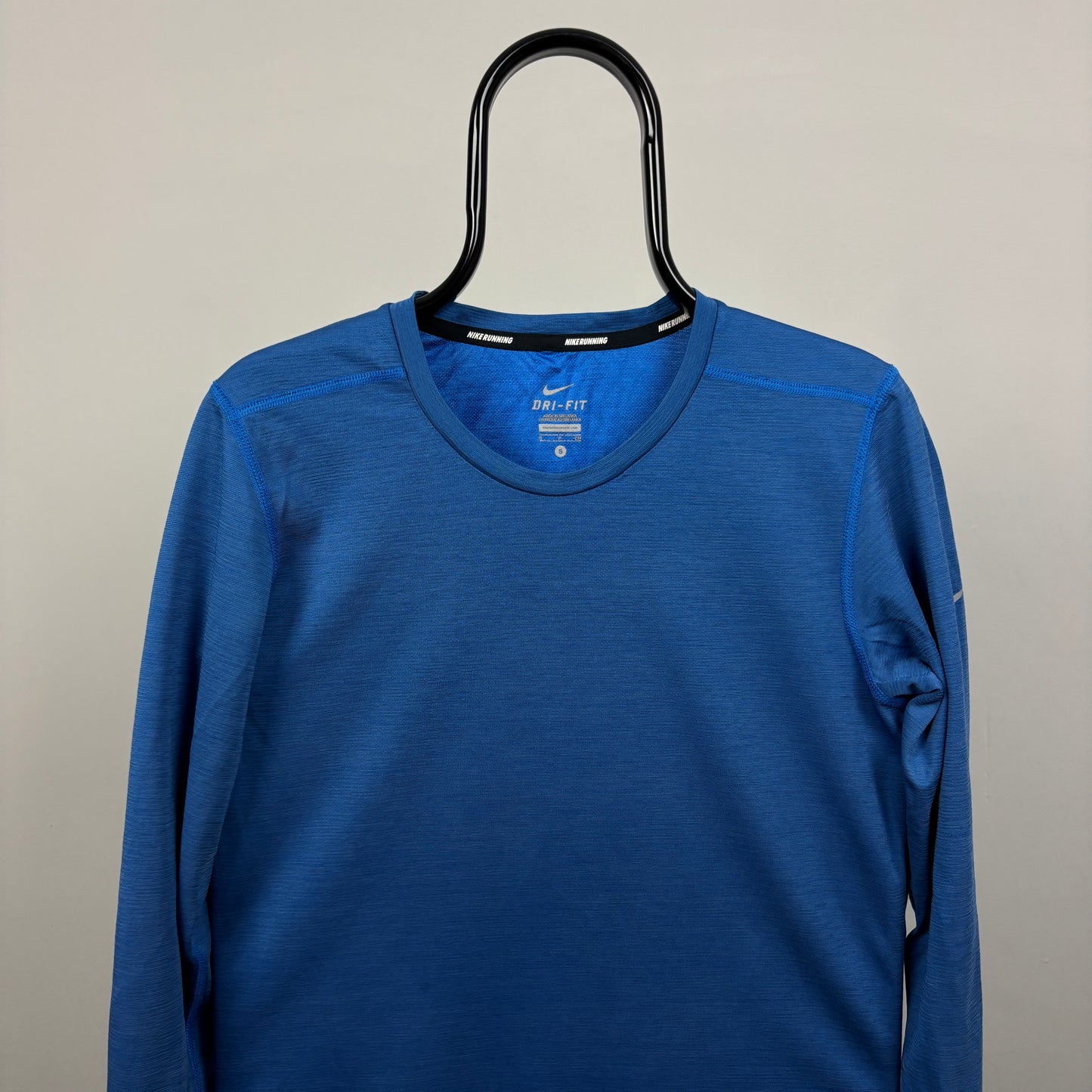 00s Nike Running Long Sleeve T-Shirt Blue Large