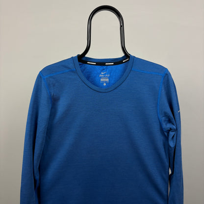 00s Nike Running Long Sleeve T-Shirt Blue Large