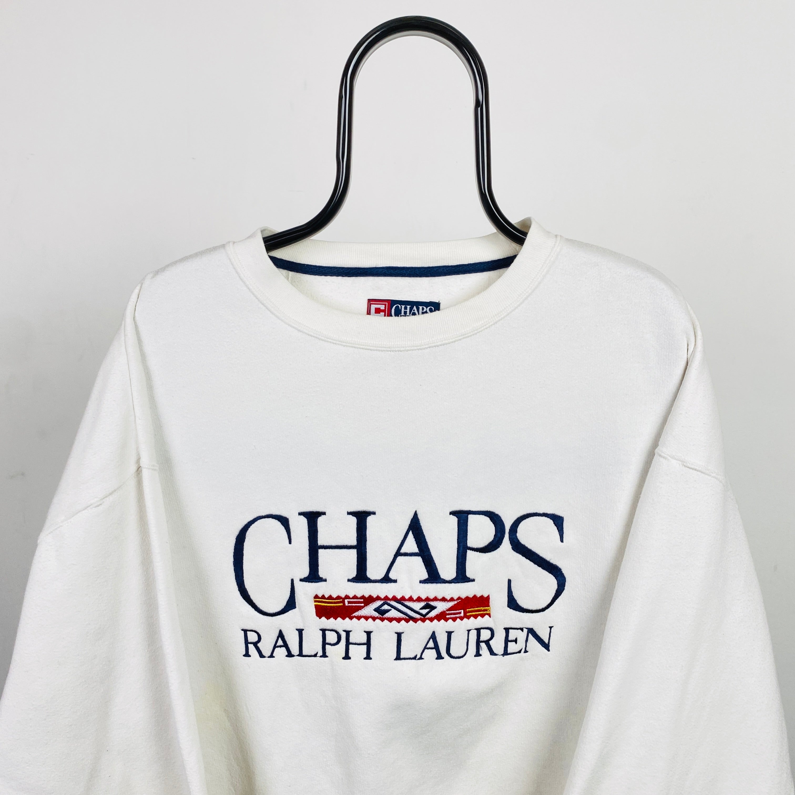 Vintage Chaps Ralph Lauren Shirt Mens Medium Grey Rugby Waffle Knit