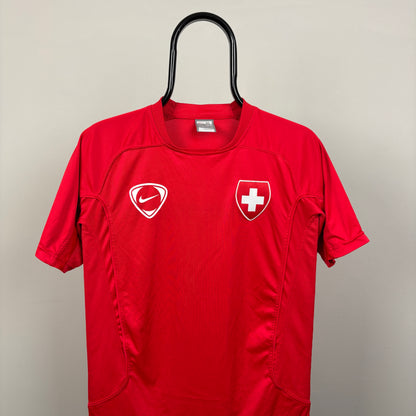 00s Nike Switzerland Football Shirt T-Shirt Red Small