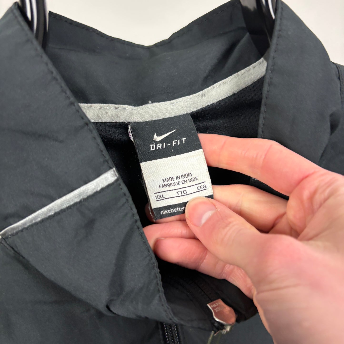 00s Nike Piping Windbreaker Jacket Black XXL
