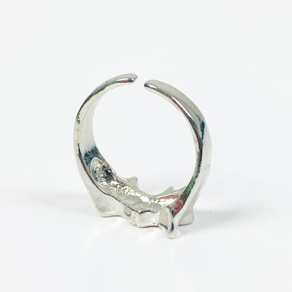 Adjustable Star Ring Silver Red