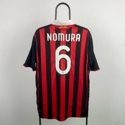 00s Adidas AC Milan Nomura Football T-Shirt Red Large