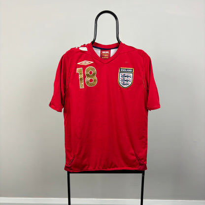 00s Umbro England Carrick Football Shirt T-Shirt Red Small