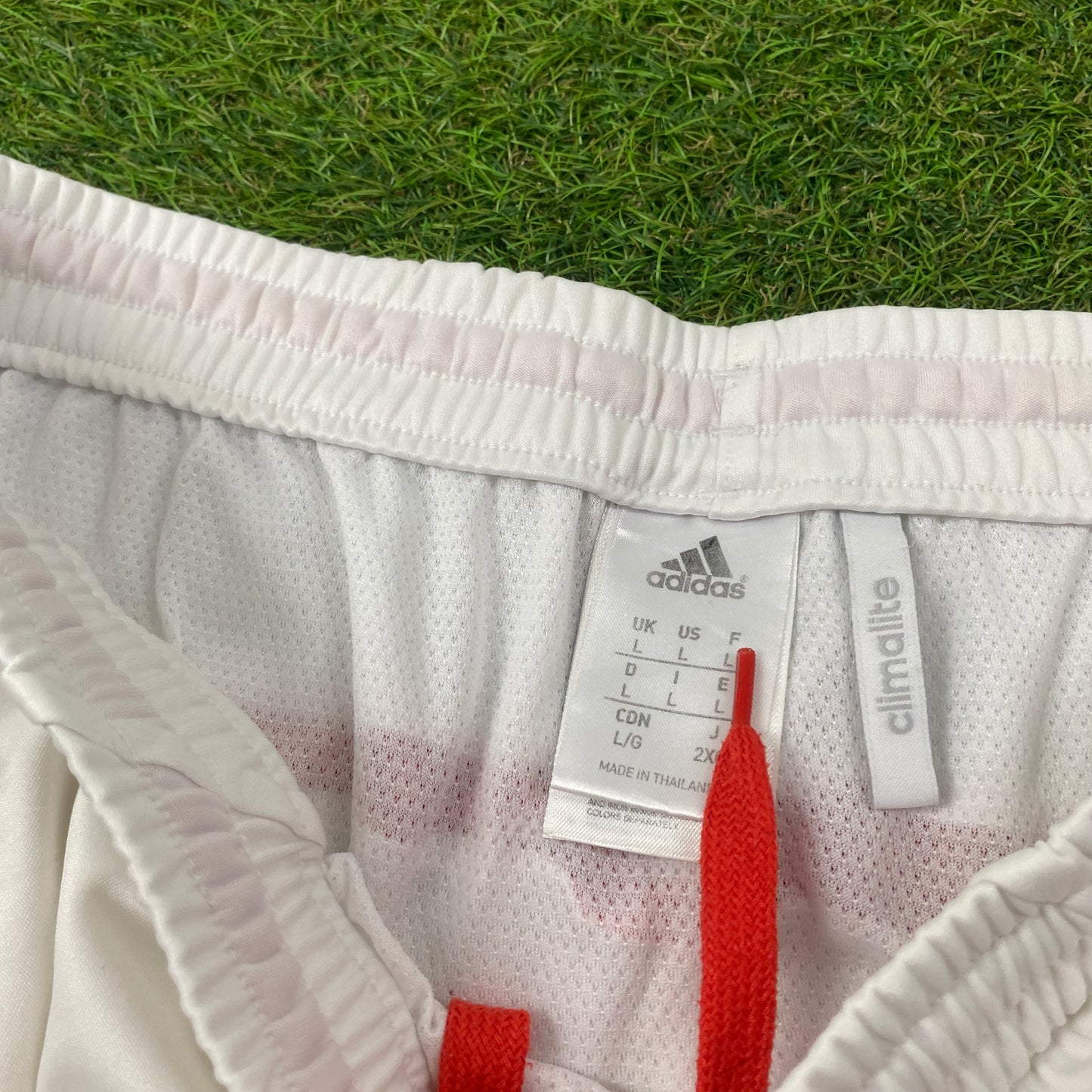 00s Adidas Football Shorts White Large