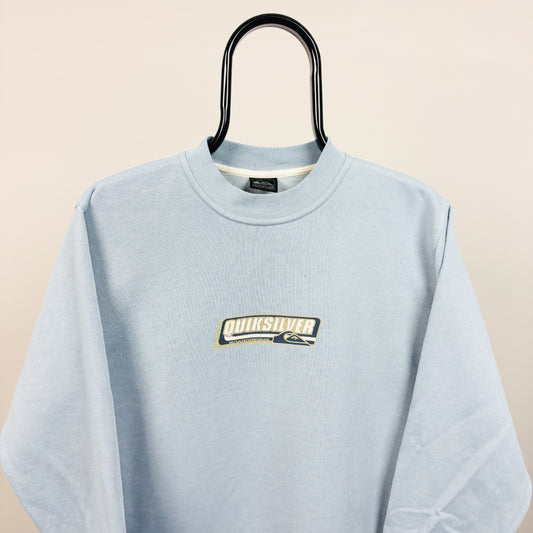 90s Quiksilver Sweatshirt Baby Blue Small