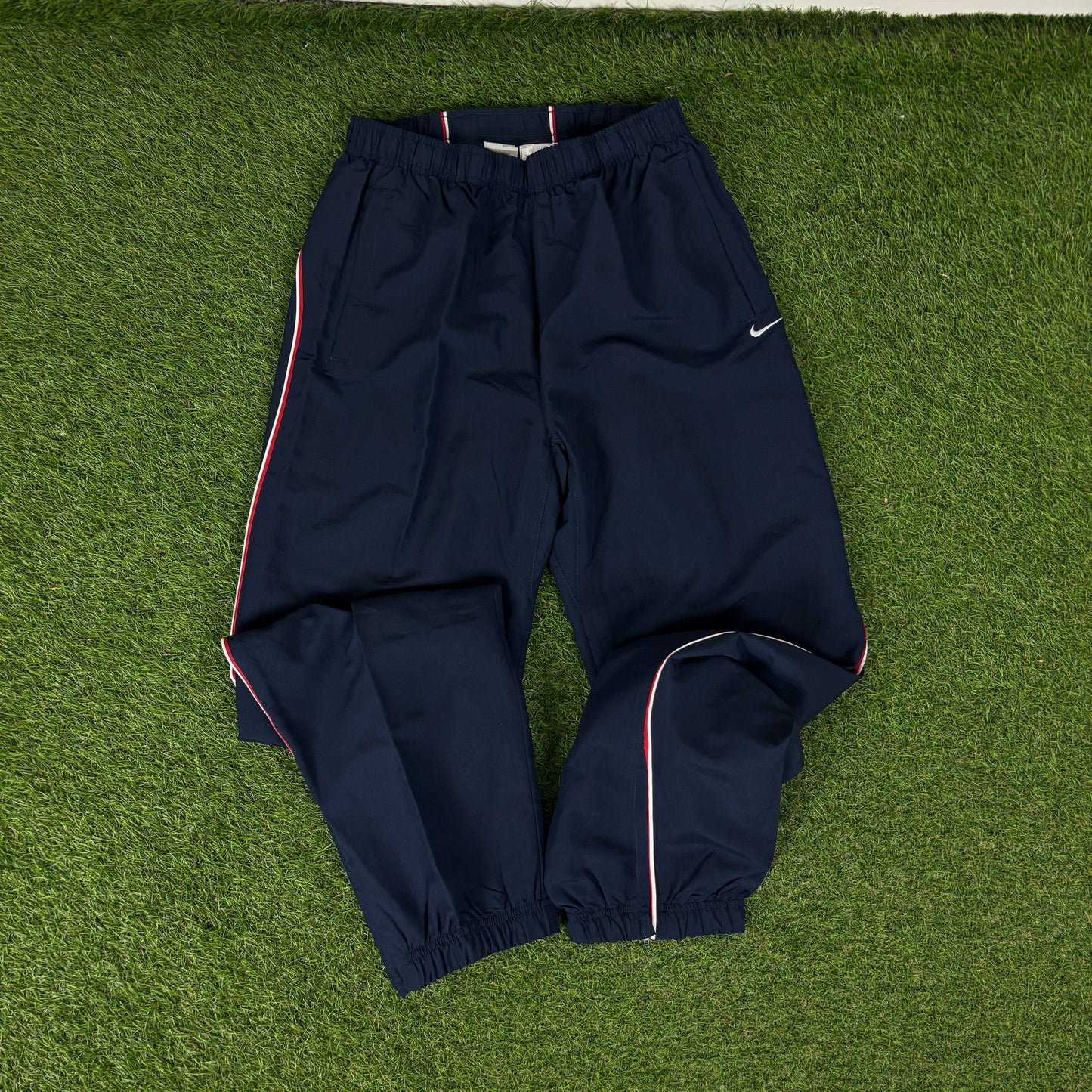00s Nike Piping Tracksuit Jacket + Joggers Set Blue Large