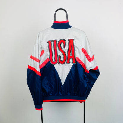 90s Nike USA Windbreaker Jacket White Medium