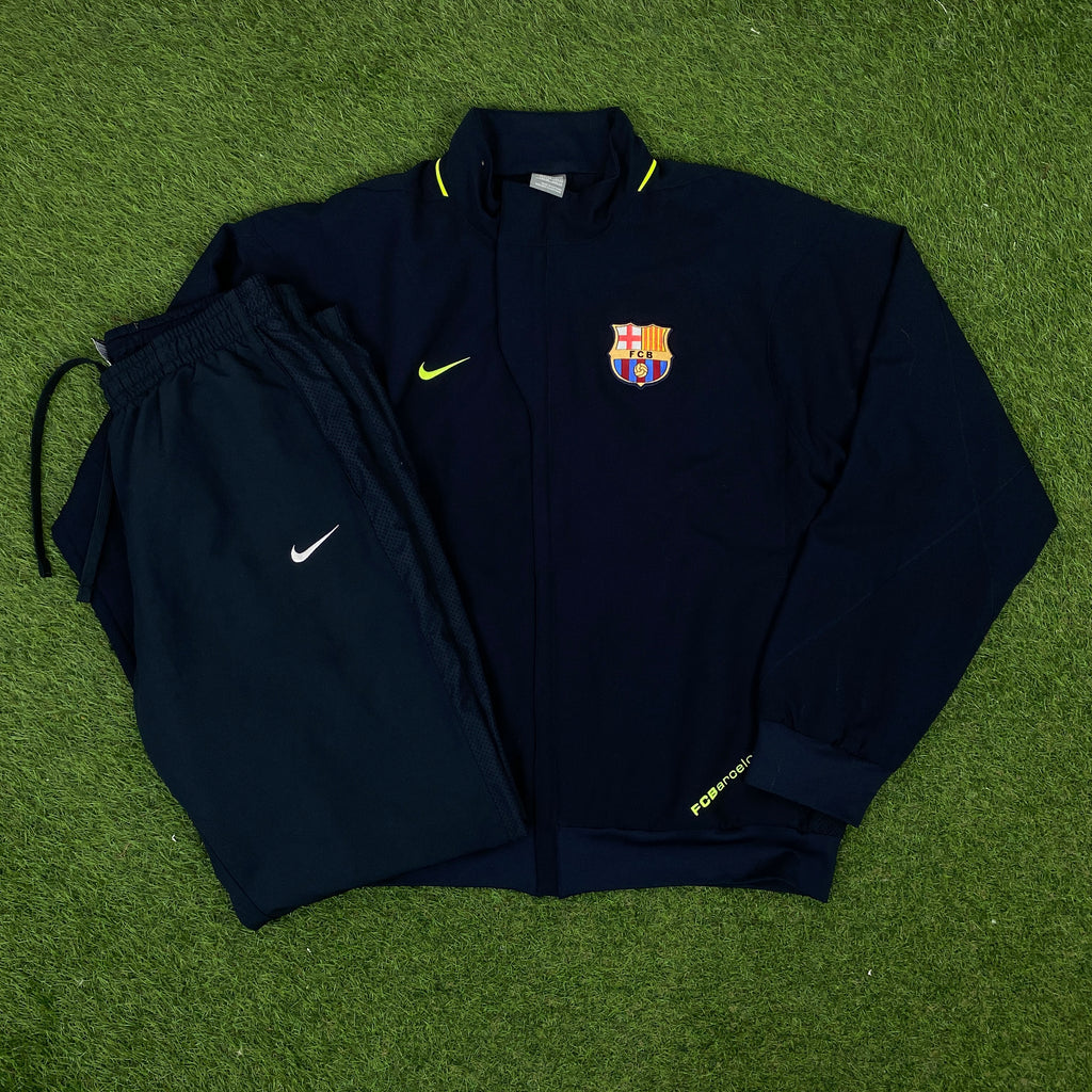 00s Nike Barcelona Tracksuit Jacket + Joggers Set Blue Large