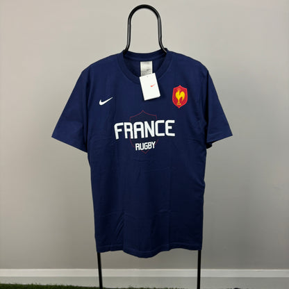 00s Nike France Rugby T-Shirt Blue Large
