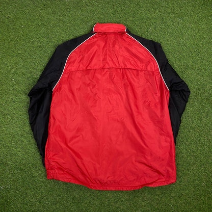 00s Nike Piping Tracksuit Jacket + Joggers Set Red Large