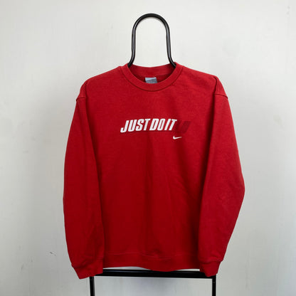 00s Nike Just Do It Sweatshirt Red Small