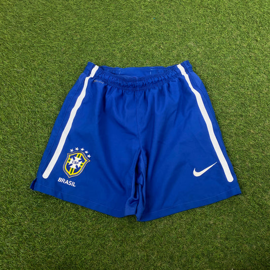 00s Nike Brazil Football Shorts Blue XS