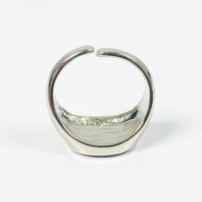 Adjustable 8 Ball Sphere Ring Silver