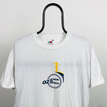 Retro Fruit of the Loom Tour de France T-Shirt White Large