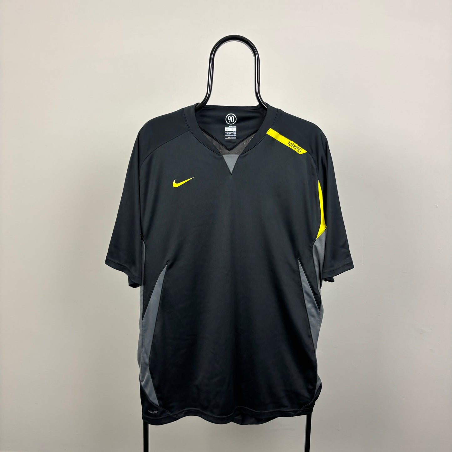 00s Nike T90 Football Shirt T-Shirt Black XL