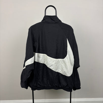 90s Nike Windbreaker Jacket Black Large