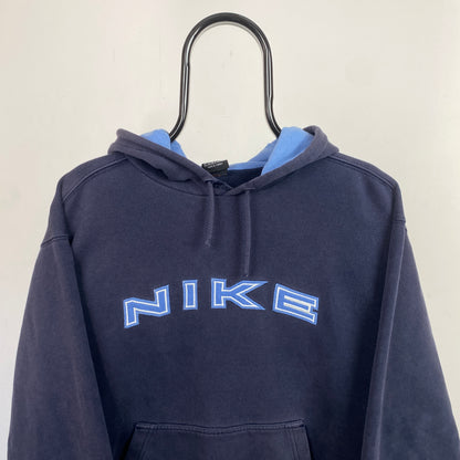 90s Nike Hoodie Blue Small