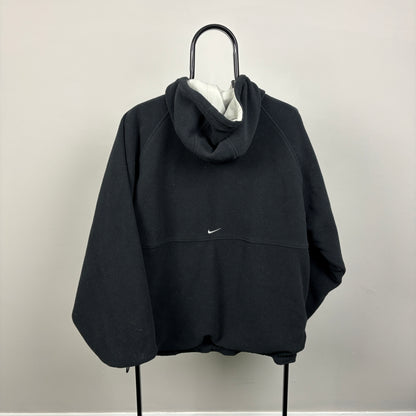 00s Nike Reversible Sidewinder Fleece Coat Jacket Black Small