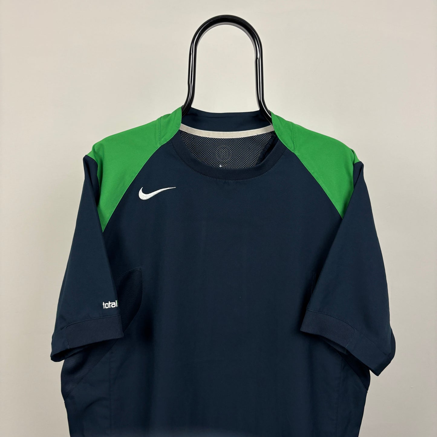 00s Nike T90 Football Shirt T-Shirt Blue XL