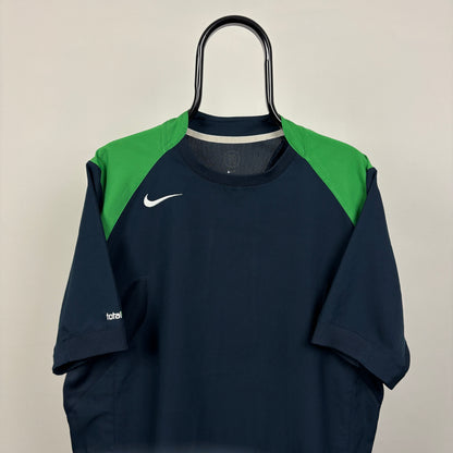 00s Nike T90 Football Shirt T-Shirt Blue XL
