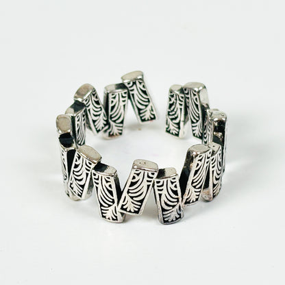 Vintage Etched Tribal Ring Adjustable