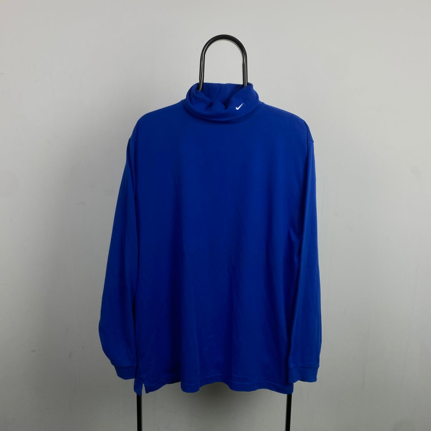 00s Nike Golf Roll Neck Sweatshirt Blue XL