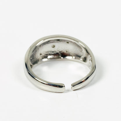 Adjustable Engraved Constellation Dome Ring .925 Silver