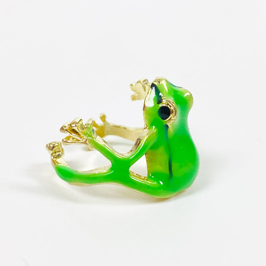 Retro Adjustable Frog Ring Gold