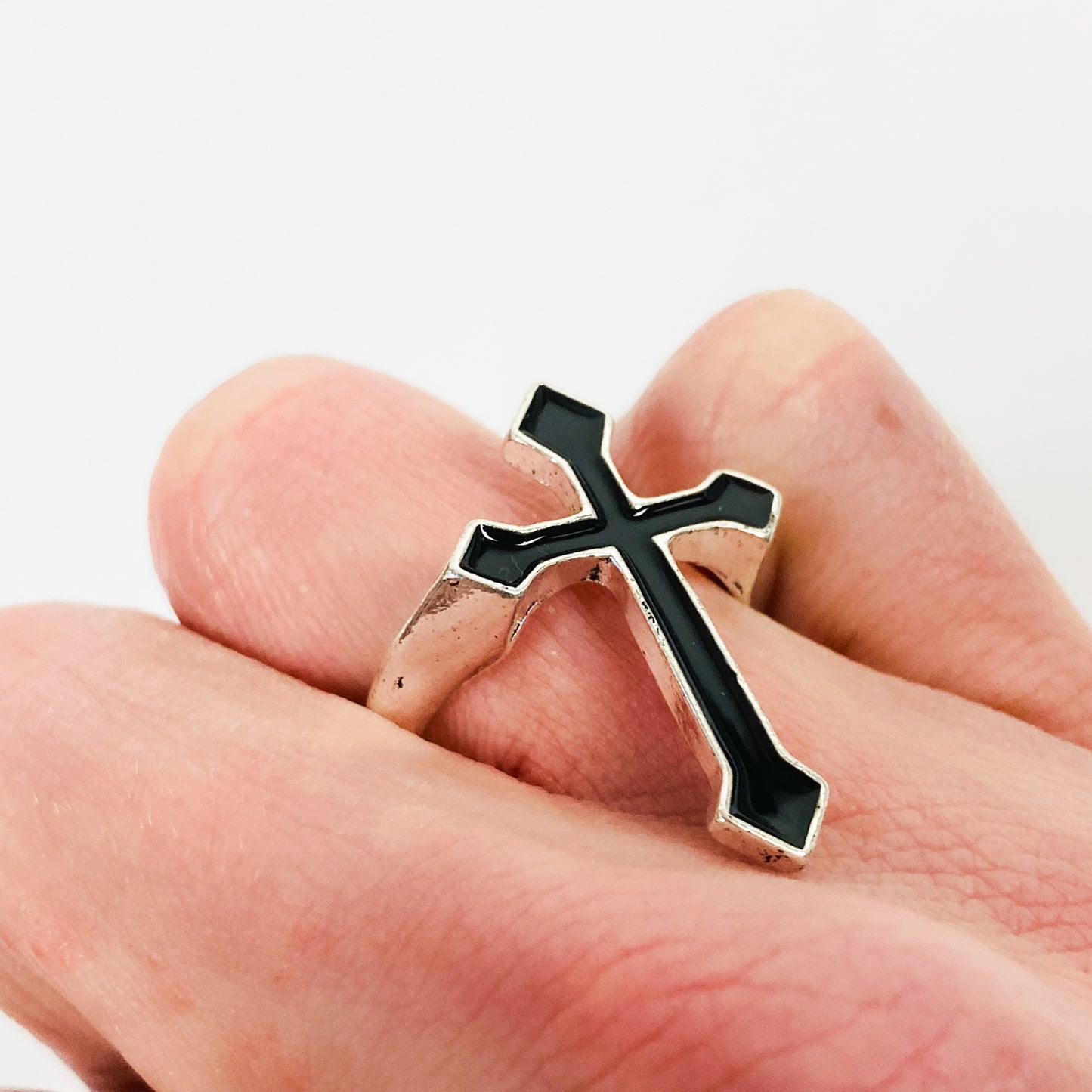 Retro Vintage Cross Ring Silver