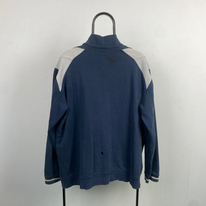 00s Nike 1/4 Zip Sweatshirt Blue XL